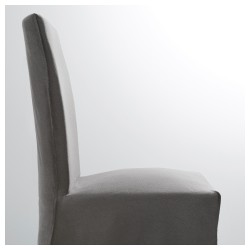 Фото4.Стул HENRIKSDAL с длинным чехлом белый, Risane серый IКЕА 891.224.56